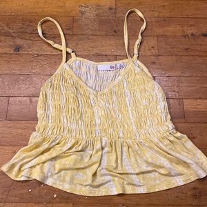 So yellow tank top blouse size medium(fits large)